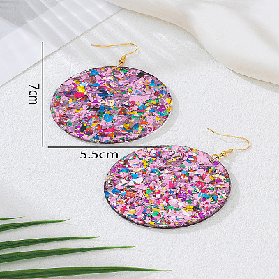 Acrylic Glitter Dangle Earrings for Women FS-WGAA719-03-1