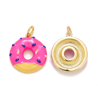 Brass Enamel Pendants KK-O140-06C-G-1