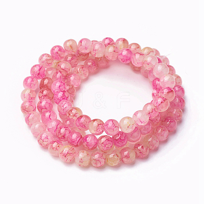Spray Painted Glass Beads Strands GLAA-A038-C-60-1