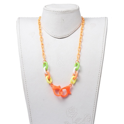 Personalized ABS Plastic Cable Chain Necklaces NJEW-JN02847-02-1