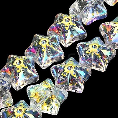 Electroplate Baking Paint Glass Beads Strands X1-EGLA-K061-12A-AB01-1