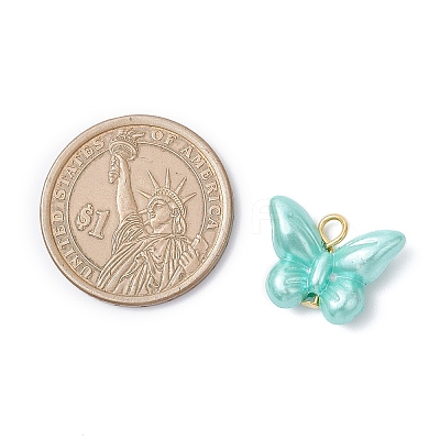 Opaque Acrylic Imitation Pearl Beads Pendants PALLOY-JF04296-02-1
