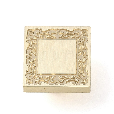 Square Flower Frame Brass Stamp Heads AJEW-M037-06G-02-1