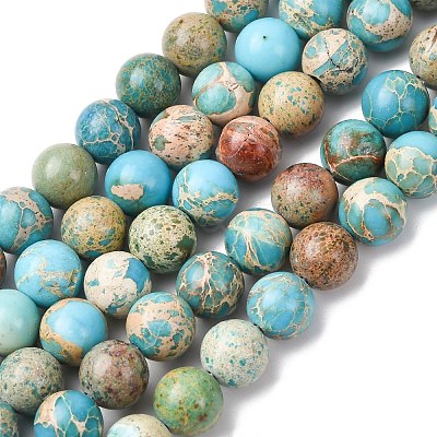 Natural Imperial Jasper Beads Strands G-A175B-8mm-03A-1