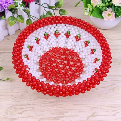 DIY Handmade Acrylic Beaded Weaving Fruit Basket Kit DIY-WH0250-86-1