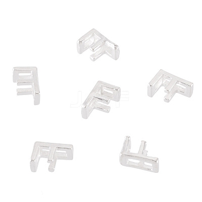 6Pcs 925 Sterling Silver Hollow Initial Beads STER-TA0001-53F-1