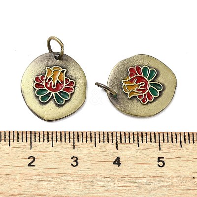 Tibetan Style Rack Plating Brass Enamel Pendant KK-Q805-31AB-1