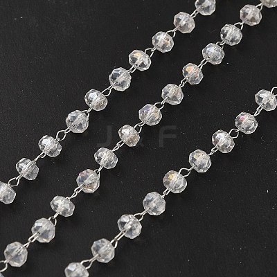 Glass Rondelle Beaded Chains CHS-B004-02P-1