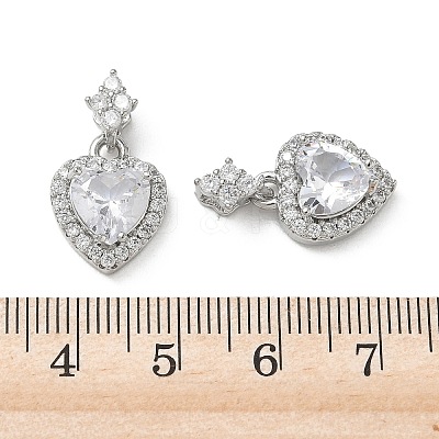 Valentine's Day Brass Micro Pave Clear Cubic Zirconia Charms KK-A299-05P-1