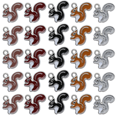 50Pcs Alloy Enamel Pendants ENAM-SC0004-06-1