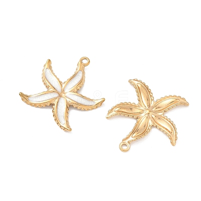 304 Stainless Steel Enamel Pendants STAS-Q119-10B-G-1