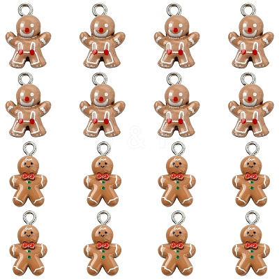 16Pcs 2 Styles Christmas Theme Opaque Resin Pendants RESI-YW0005-25-1