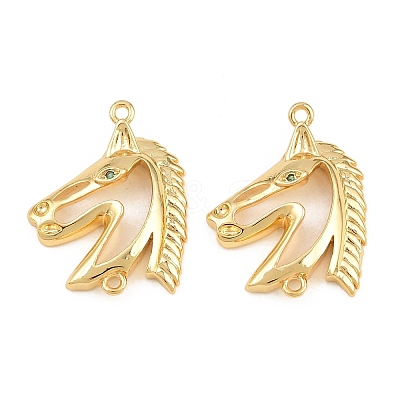 Brass Micro Pave Cubic Zirconia Connector Charms CU-CBA56CE-03G-1