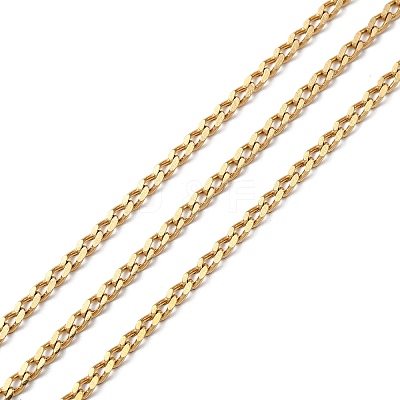 Ion Plating(IP) 304 Stainless Steel Faceted Curb Chains CHS-G027-07G-1