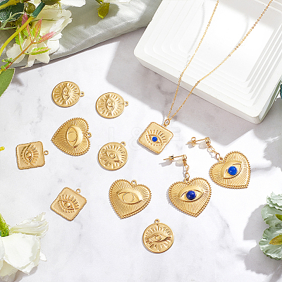 30Pcs 3 Style Brass Pendants KK-DC0001-56-1