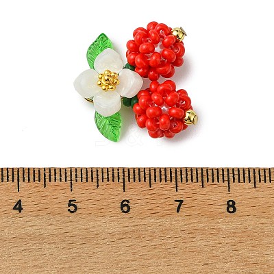 Glass Seed Beaded Pendants PALLOY-MZ01338-01-1