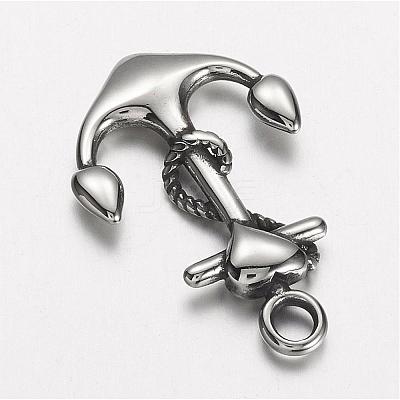 304 Stainless Steel Pendants STAS-D166-37AS-1