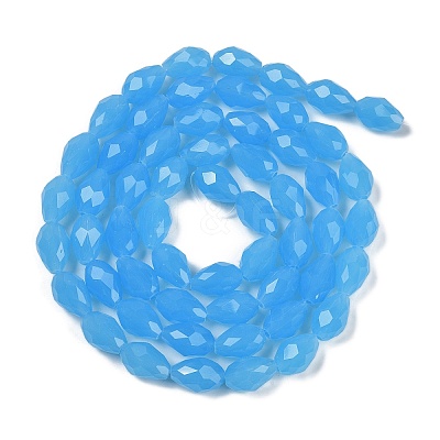 Electroplate Imitation Jade Glass Beads Strands EGLA-N013-J8mm-D05-1