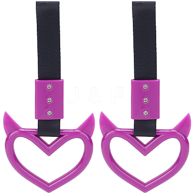 2Pcs ABS Plastic Devil Heart Rear Bumper Warning Handle Ring HJEW-SP0001-51C-1