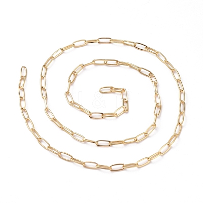 3.28 Feet Soldered Brass Paperclip Chains X-CHC-G005-06G-1