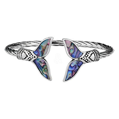 Mermaid Tail Alloy Enamel Cuff Bangle JB744A-1