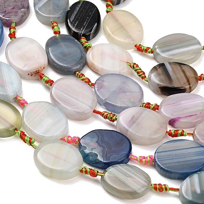 Natural Banded Agate Beads Strands G-A321-E03-01A-1