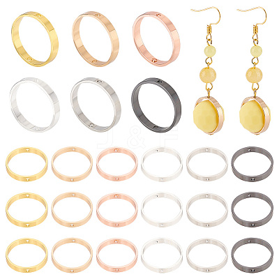 24Pcs 6 Colors Brass Bead Frame FIND-PH0009-17-1