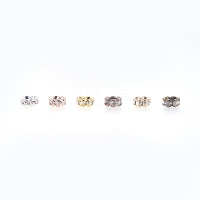 Brass Rhinestone Spacer Beads RB-JP0002-10-NF-1