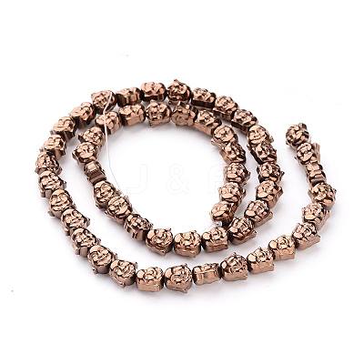 Buddha Head Electroplate Non-magnetic Synthetic Hematite Bead Strands G-L426-05E-1