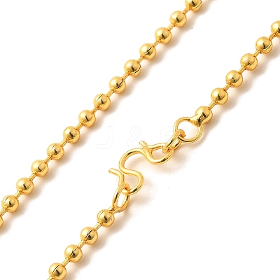 1.5mm Rack Plating Brass Ball Chain Necklaces for Women Men MAK-L044-63G-1
