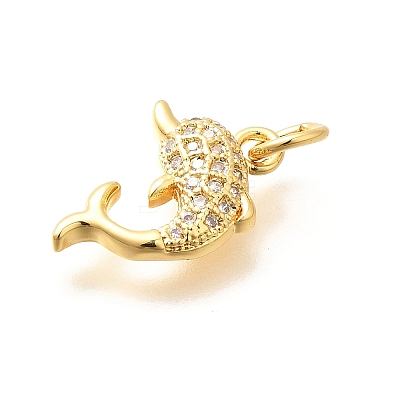 Brass Micro Pave Clear Cubic Zirconia Pendants LS-KK-Q040-03C-G-1