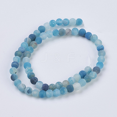 Natural Weathered Agate Beads Strands G-G589-6mm-14-1