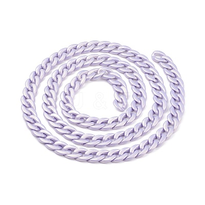 Spray Painted Acrylic Curb Chains AJEW-JB01089-1