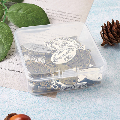 60Pcs 6 Style Tibetan Style Alloy Links Connectors PALLOY-TA0002-39-1