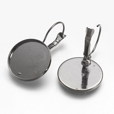 Brass Leverback Earring Settings LS-KK-H024-B-1