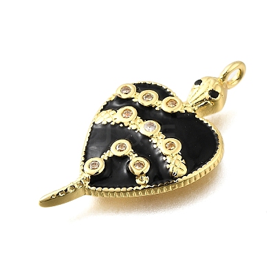 Brass Micro Pave Cubic Zirconia Pendants KK-S523-15G-1
