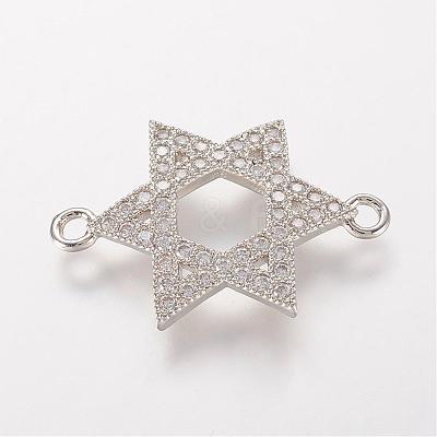 Brass Micro Pave Cubic Zirconia Links ZIRC-K061-96P-1