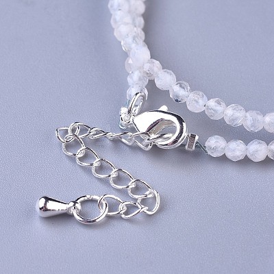 Natural Rainbow Moonstone Beaded Necklaces NJEW-K114-A-A11-1