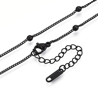 Ion Plating(IP) 304 Stainless Steel Satellite Chain Necklace for Men Women NJEW-E076-01EB-1