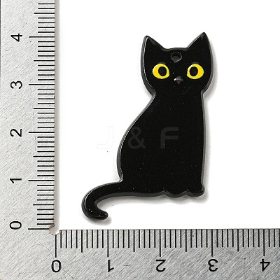 Halloween Black Cat Acrylic Pendants X-MACR-U005-01A-1