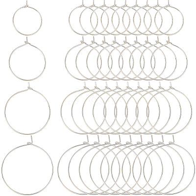 160Pcs 4 Style Brass Wine Glass Charm Rings KK-SP0001-33P-1