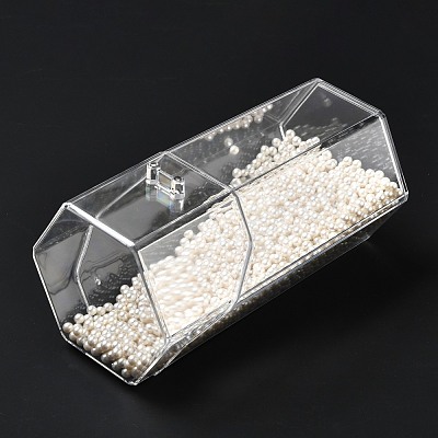 Flip Cover Hexagon Plastic Pen Holder MRMJ-E010-02-1