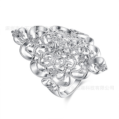 Hollow Out Flower Brass Finger Rings for Women FS-WG816AE-01-1