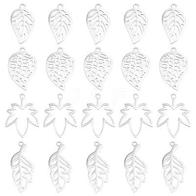 24Pcs 4 Style 304 Stainless Steel Pendants STAS-DC0005-88-1