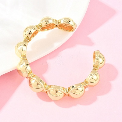 Half Round Brass Cuff Bangles for Women BJEW-T025-05G-02-1
