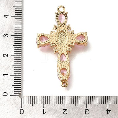 Rack Plating Brass Micro Pave Cubic Zirconia Links KK-P287-51G-1