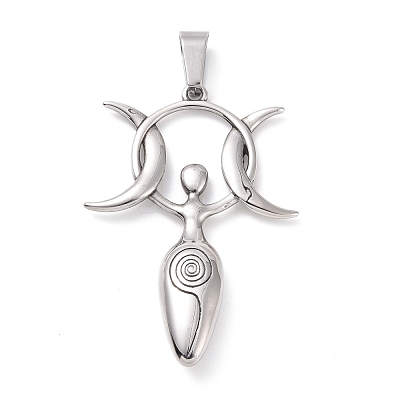 Non-Tarnish 304 Stainless Steel Manual Polishing Big Pendants STAS-G276-07P-1