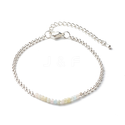 Natural Morganite Beaded Bracelets BJEW-JB06384-03-1