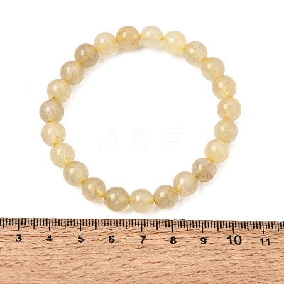 Natural Gold Rutilated Quartz(Dyed & Heated) Round Beaded Stretch Bracelets for Women GG-CBA3F02-05-1
