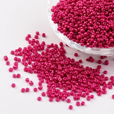12/0 1.5~2mm Baking Paint Glass Seed Beads Loose Spacer Beads X-SEED-S001-K5-1
